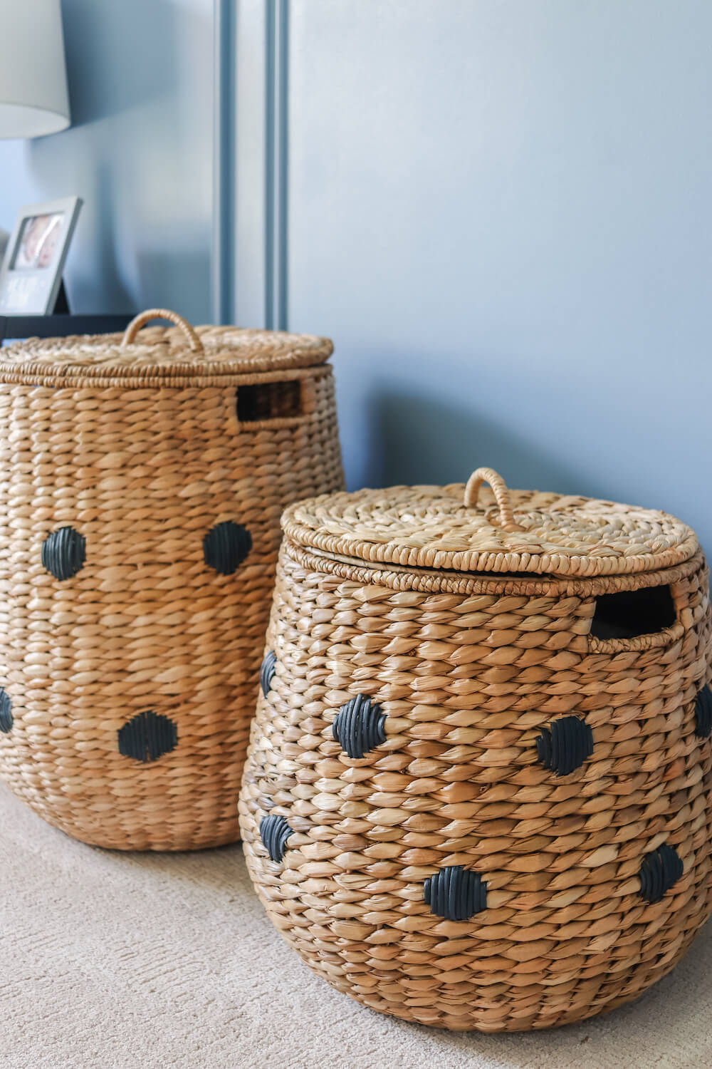 wicker toy storage baskets with lids