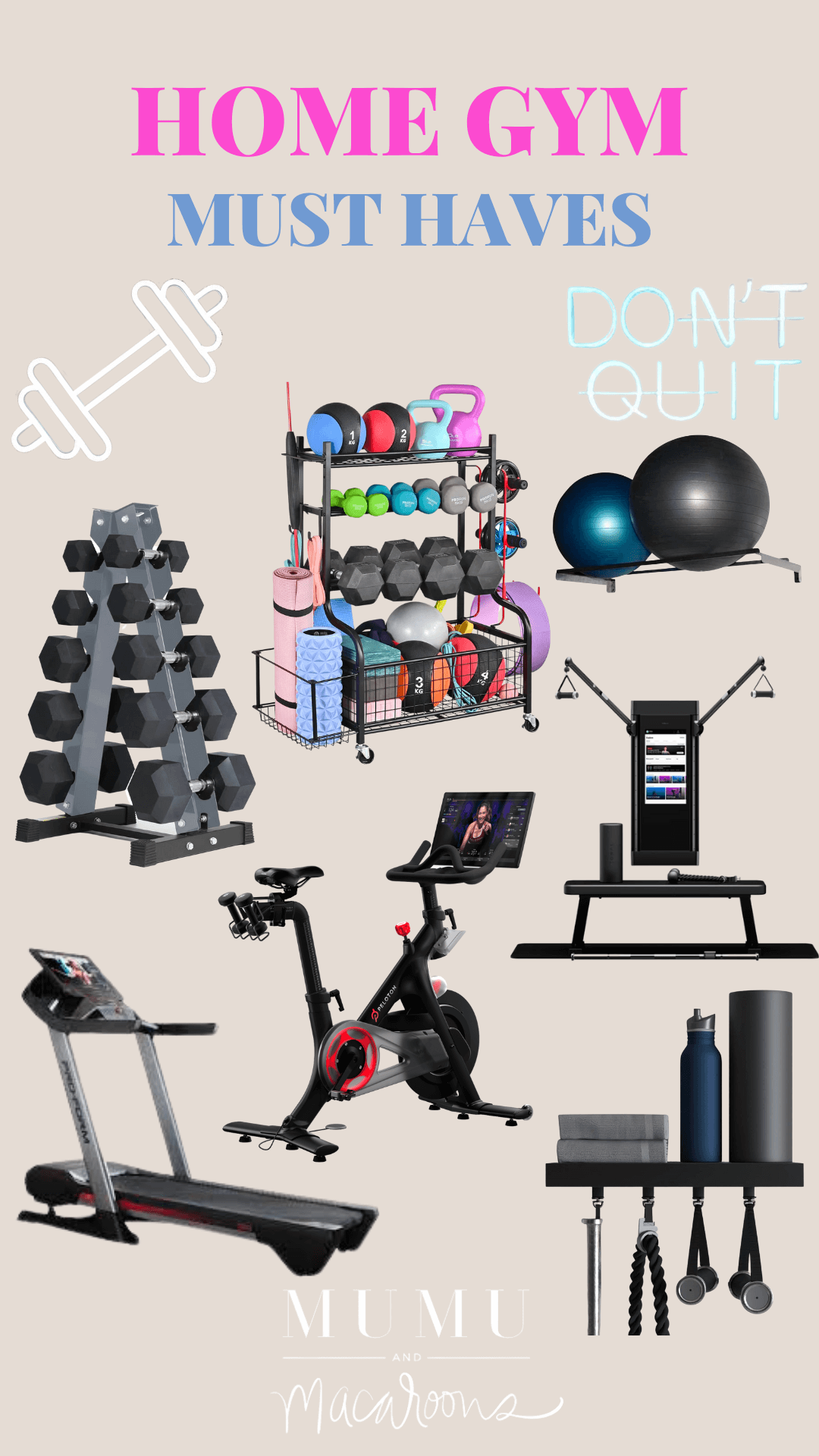 home gym must haves graphic