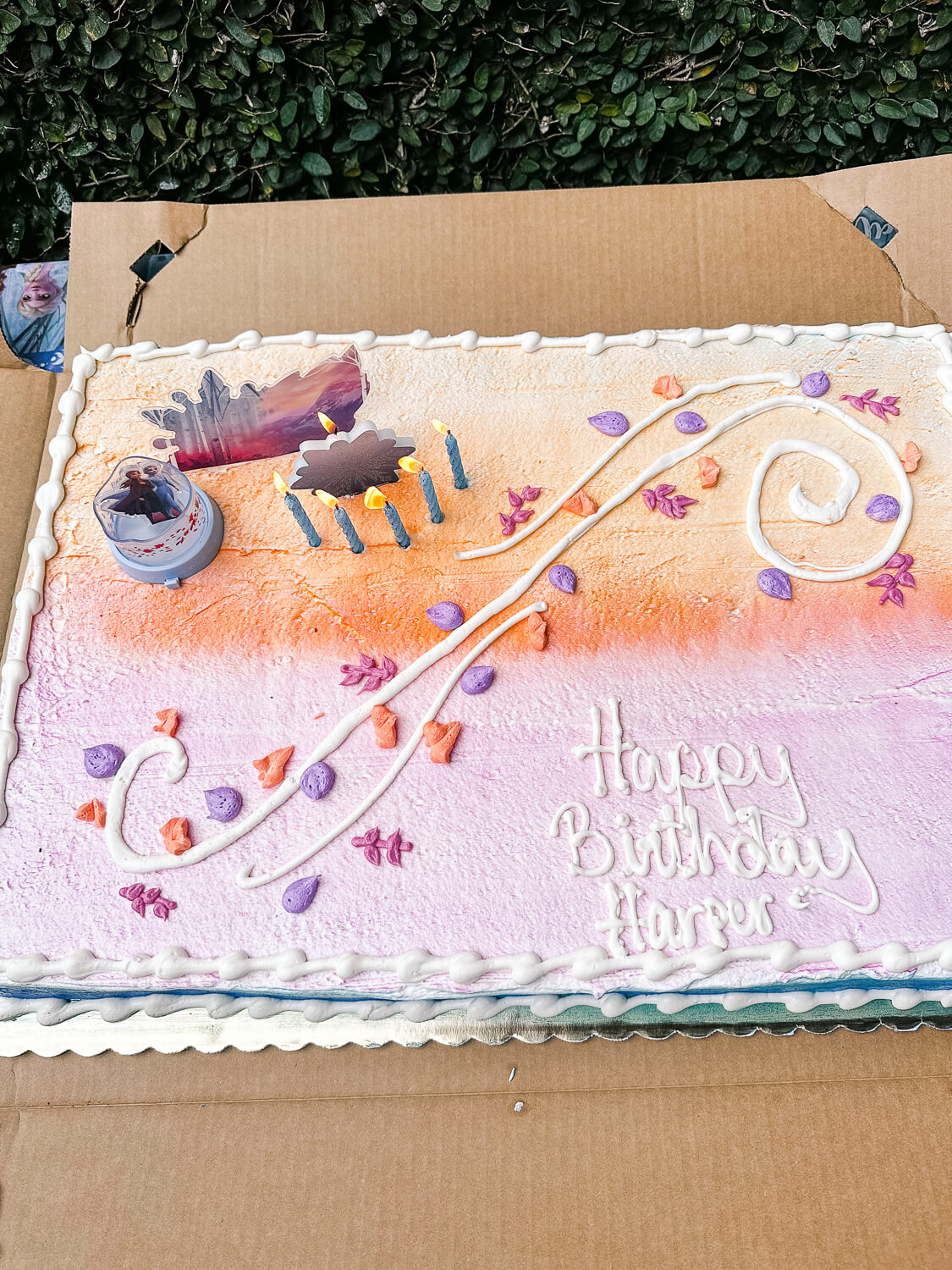 frozen themed birthday cake for little girl