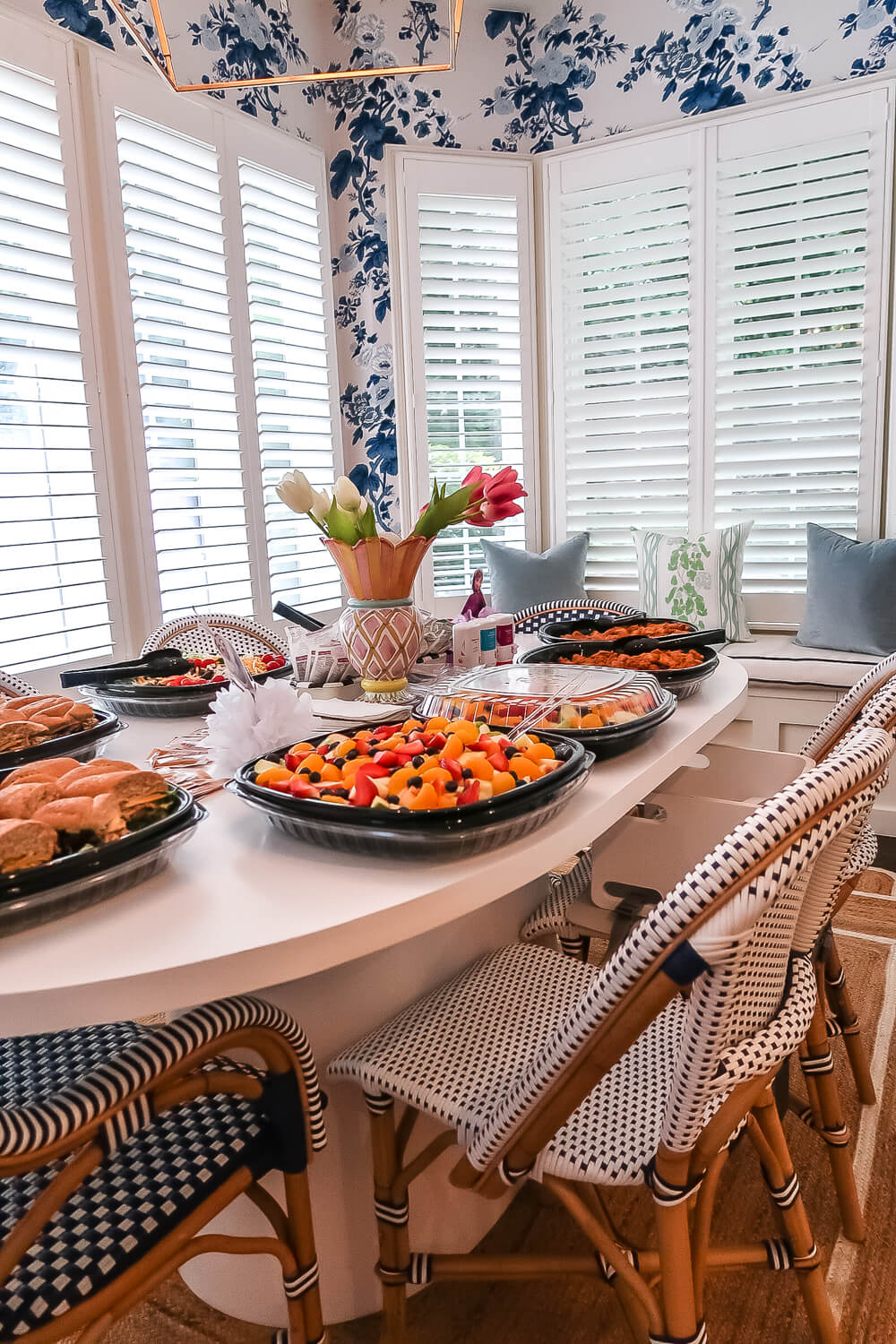 chick fil a salad tray food setup on dining table