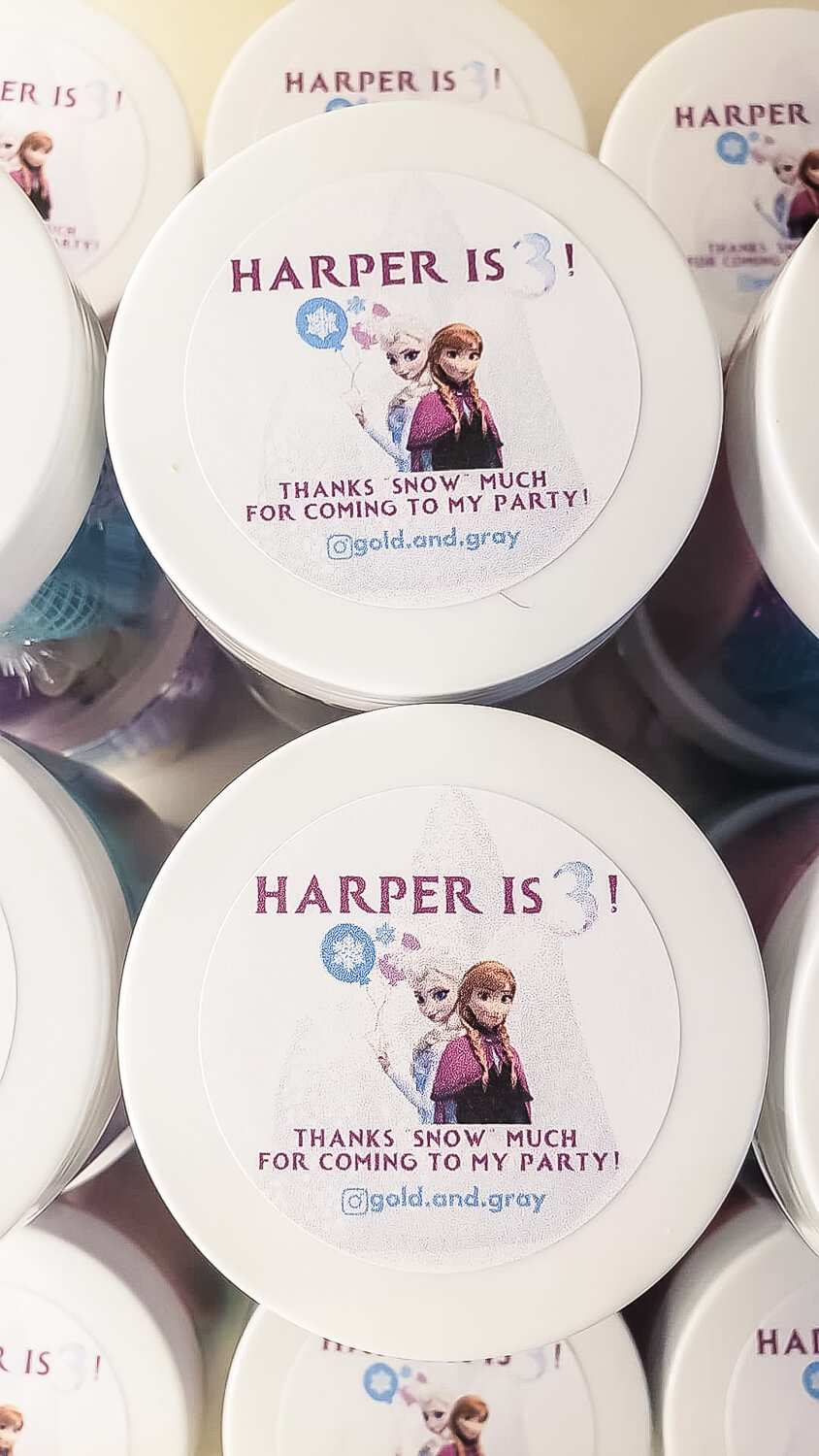 frozen themed birthday party favors